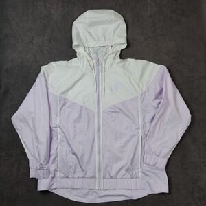 Nike Windrunner Jacket Womens 1X White Lilac‎ Lightweight Full Zip Coat